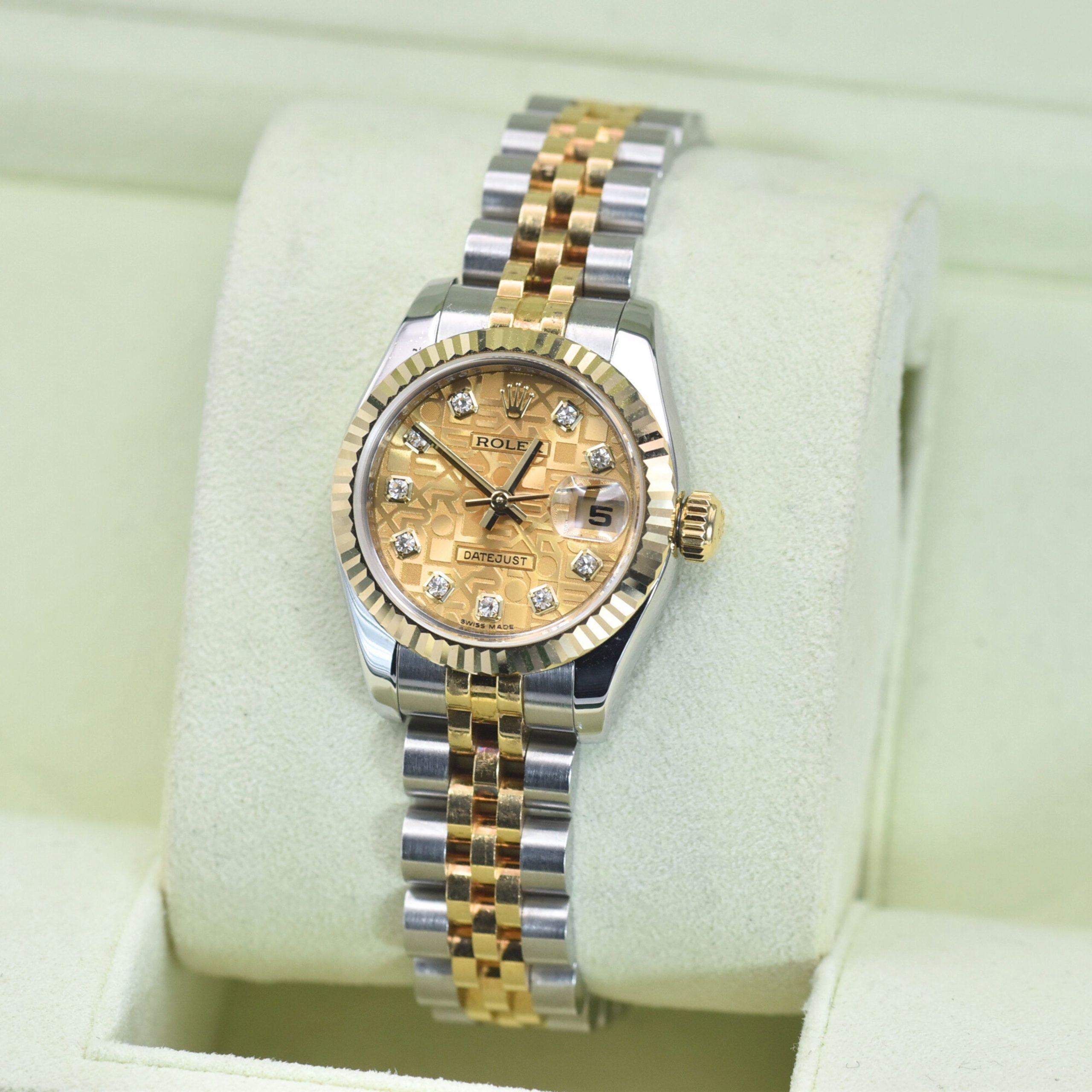 Rolex Datejust 26mm ref 179173, champagne diamond dial - Image 2