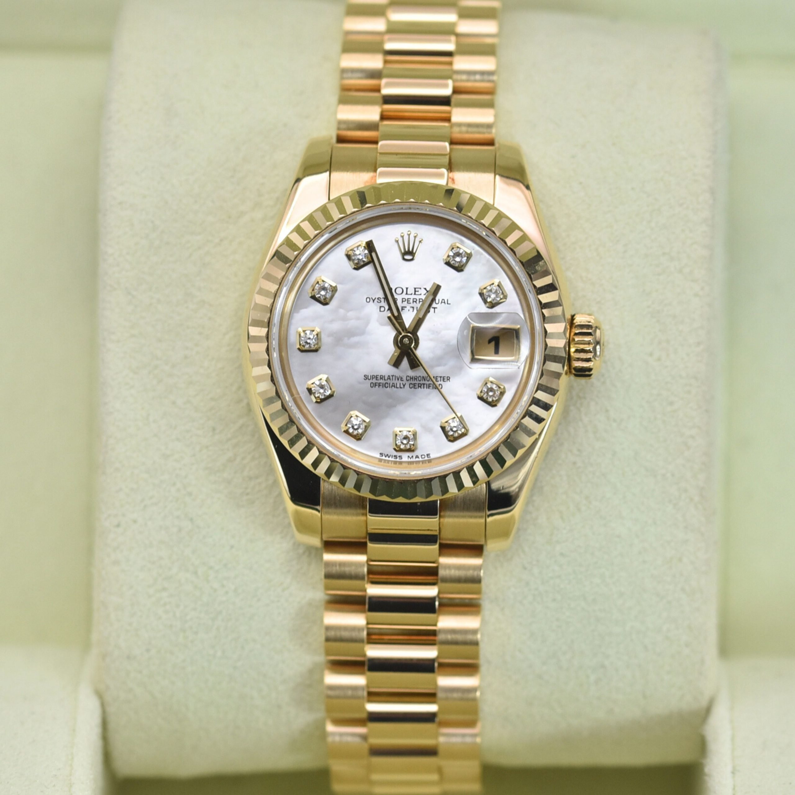 Rolex Datejust 26mm ref 179178, Original mother of pearl diamond dial