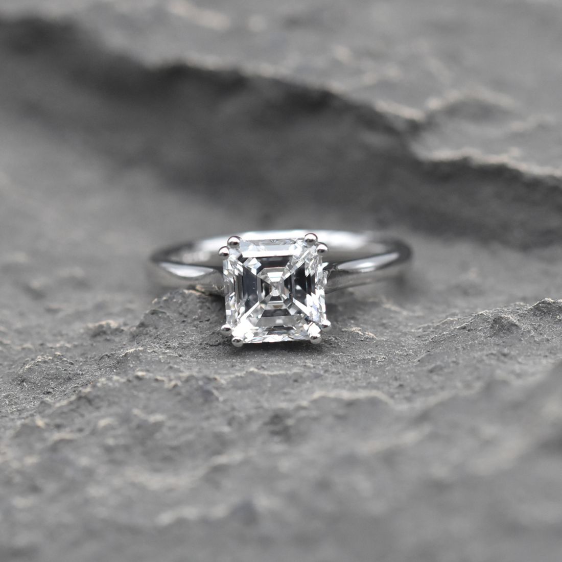 Asscher cut diamond, E-VS2 2.10ct GIA